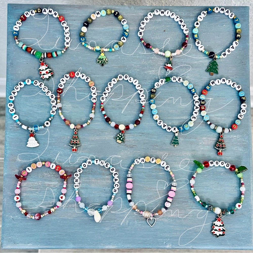 Colorful Taylor Swift Beaded Charm Bracelets Set